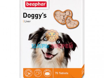 Beaphar (Беафар) - Doggy’s Liver, Витаминизированное лакомство для собак со вкусом Печени, 75 таблеток