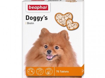 Beaphar (Беафар) - Doggy’s Biotin, Витаминизированное лакомство для собак с Биотином, упаковка 75 таблеток
