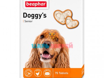 Beaphar (Беафар) - Beaphar Doggy’s Senior, Витаминизированное лакомство для собак старше 7 лет, упаковка 75 таблеток