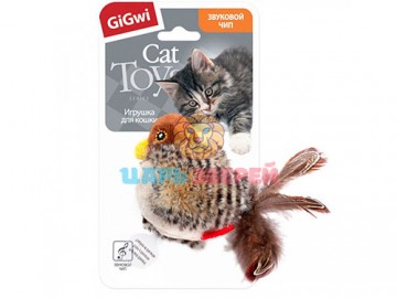 GiGwi (Гигви) - Игрушка для кошек Птичка со звуковым чипом и кошачьей мятой, 13 см