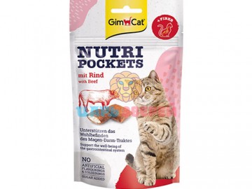 GimCat (ДжимКэт) - Nutri Pockets with Beef, Подушечки с говядиной, 60 г