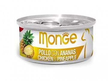 Monge (Монже) - Chicken & Pineapple, Влажный корм для кошек с курицей и ананасами, баночка 80 г