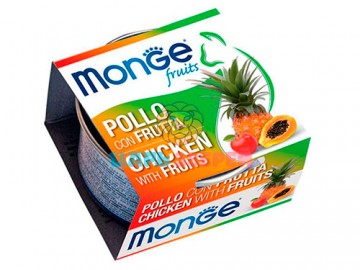 Monge (Монже) - Chicken & Fruits, Влажный корм для кошек с курицей и фруктами, баночка 80 г