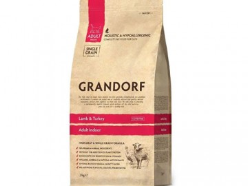 Grandorf (Грандорф) - Lamb&Turkey Adult Indoor, Сухой корм для домашних кошек с ягненком и индейкой, 2 кг