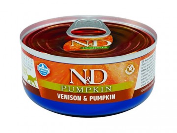 Farmina N&D (Эн Дэ) - Cat Venison & Pumpkin, Влажный беззерновой корм для взрослых кошек с тыквой и олениной, баночка 70 г