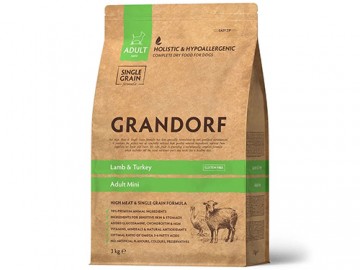 Grandorf (Грандорф) - Lamb&Turkey Adult Mini Breed, Сухой корм для взрослых собак мелких пород с ягненком и индейкой, 3 кг