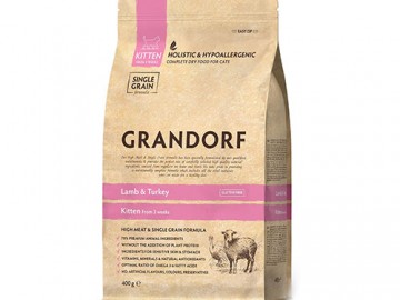 Grandorf (Грандорф) - Lamb&Turkey Kitten, Сухой корм для котят с ягненком и индейкой, 400 г
