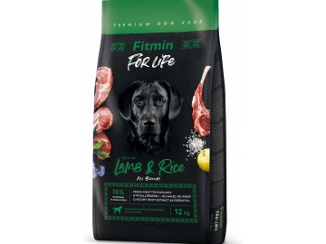 Fitmin (Фитмин) - For Life Adult Lamb & Rice All Breeds, Сухой корм для взрослых собак всех пород, с ягненком, 12 кг