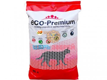 ECO-Premium (ЭКО-Премиум) - Комкующийся древесный наполнитель с ароматом Персика, 55 л (20,2 кг)