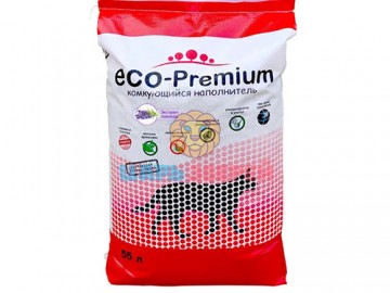 ECO-Premium (ЭКО-Премиум) - Комкующийся древесный наполнитель с ароматом Лаванды, 55 л (20,2 кг)