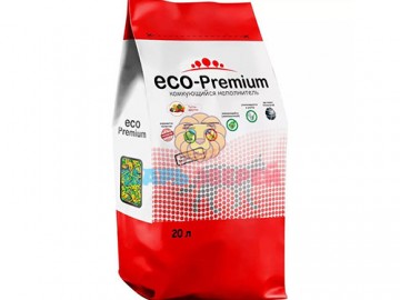 ECO-Premium (ЭКО-Премиум) - Комкующийся древесный наполнитель с ароматом Тутти-фрутти, 20 л (7,6 кг)