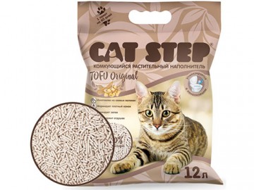 Cat Step (Кэт Степ) - Tofu Original, Комкующийся растительный наполнитель без ароматизатора, 12 л (5,5 кг)