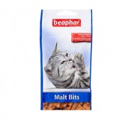 Beaphar (Беафар) - Malt Bits, Хрустящие подушечки для выведения шерсти из желудка у кошек, 35 г