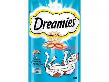 Dreamies (Дримс) - Хрустящие подушечки для кошек с лососем, 60 г