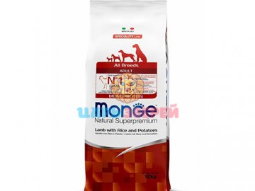 Monge (Монже) - Speciality Line All Breeds Adult Lamb, сухой корм для собак с ягненком, рисом и картофелем, 12 кг