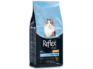 Reflex Plus (Рефлекс Плюс) - Adult Cat Urinary Salmon Hypoallergenic, Сухой корм для кошек для здоровья мочевыводящих путей, с лососем, 15 кг