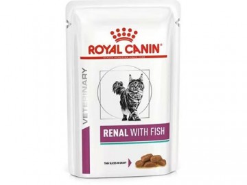 Royal Canin (Роял Канин) - Renal Fish, влажный корм для кошек с почечной недостаточностью со вкусом рыбы, пауч 85 г