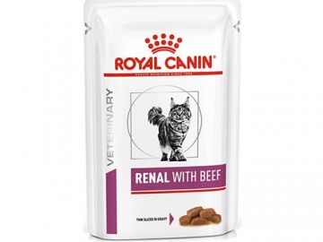 Royal Canin (Роял Канин) - Renal Beef, влажный корм для кошек с почечной недостаточностью со вкусом говядины, пауч 85 г