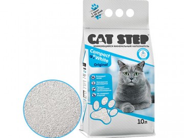 Cat Step (Кэт Степ) - Compact White Original, Комкующийся минеральный наполнитель, 10 л (8,4 кг)
