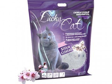 Lucky Cat (Лаки Кэт) - Силикагелевый наполнитель c ароматом сакуры, 22 л (10 кг)