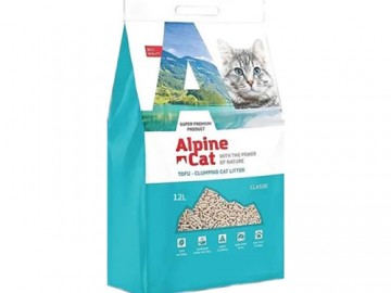 Alpine Cat (Альпин Кэт) - Тофу комкующийся наполнитель без ароматизатора, 12 л (5,2 кг)