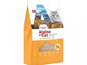 Alpine Cat (Альпин Кэт) - Тофу комкующийся наполнитель с ароматом персика, 6 л (2,6 кг)