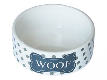 №1 - Миска керамическая Woof бело-черная 12,5x5 см, 250 мл 1221