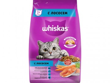 Whiskas (Вискас) - Вкусные подушечки с нежным паштетом для взрослых кошек Аппетитный обед с лососем, 1,9 кг