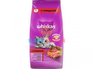 Whiskas (Вискас) - Вкусные подушечки с нежным паштетом для взрослых кошек Аппетитный обед с говядиной, 1,9 кг