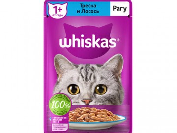 Whiskas (Вискас) - Влажный корм для кошек рагу с треской и лососем, пауч 75 г