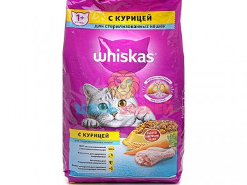 Whiskas (Вискас) - Вкусные подушечки для стерилизованных кошек с курицей, 5 кг