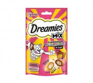 Dreamies (Дримс) - Mix, Хрустящие подушечки Микс для кошек с говядиной и сыром, 60 г