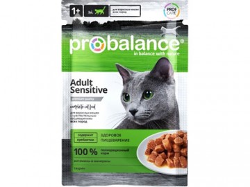 Probalance (Пробаланс) - Влажный корм для кошек с чувствительным пищеварением в соусе, пауч 85 г