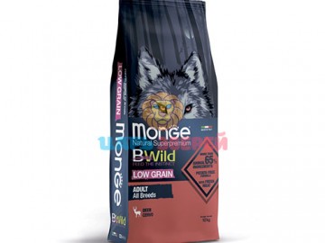 Monge (Монже) - BWild Deer All Breeds Adult, низкозерновой сухой корм для собак с олениной, 12 кг