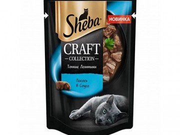 Sheba (Шеба) - Craft, Влажный корм для кошек ломтики лосося в соусе, пауч 75 г