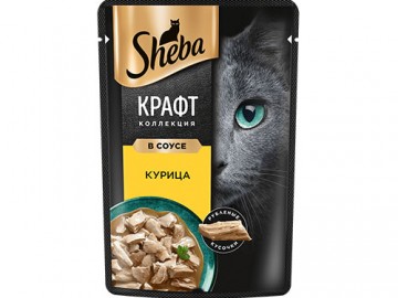 Sheba (Шеба) - Craft, Влажный корм для кошек слайсы курицы в соусе, пауч 75 г