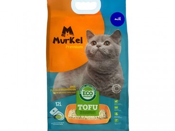 Murkel (Муркель) - Тофу комкующийся наполнитель с ароматом молока, 12 л (5,2 кг)