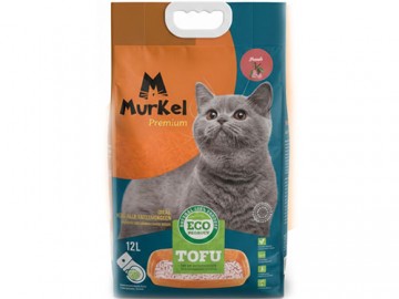 Murkel (Муркель) - Тофу комкующийся наполнитель с ароматом персика, 12 л (5,2 кг)