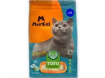 Murkel (Муркель) - Тофу комкующийся наполнитель с ароматом молока, 6 л (2,6 кг)