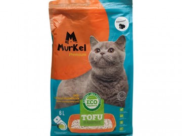Murkel (Муркель) - Тофу комкующийся наполнитель с активированным углем, 6 л (2,6 кг)