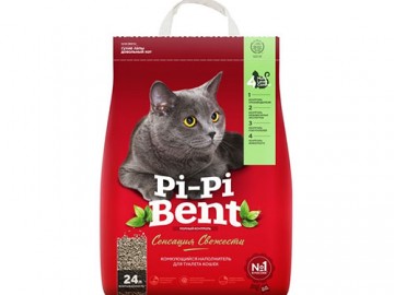 Pi-Pi-Bent (Пи-Пи-Бент) - Комкующийся наполнитель Сенсация свежести, 10 кг (24 л)
