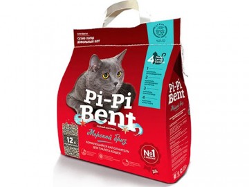 Pi-Pi-Bent (Пи-Пи-Бент) - Комкующийся наполнитель Морской бриз, 5 кг (12 л)