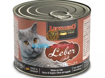 Leonardo (Леонардо) - Liver, Корм для взрослых кошек с ливером, баночка 200 г