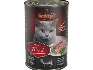 Leonardo (Леонардо) - Beef, Корм для взрослых кошек из говядины, баночка 400 г