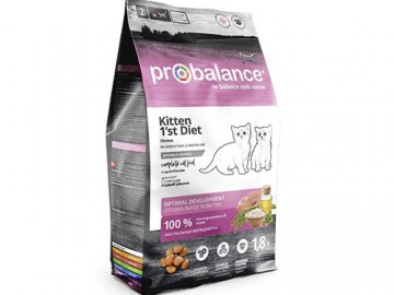 Probalance (Пробаланс) - Kitten  1'st Diet, Корм для котят с цыпленком, 1,8 кг
