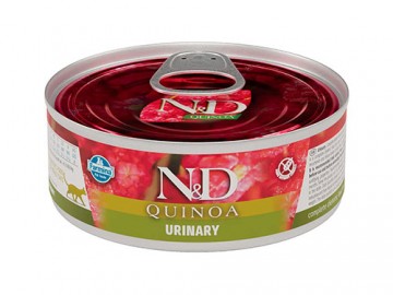 Farmina N&D (Эн Дэ) - Quinoa Cat Urinary, Влажный беззерновой корм для взрослых кошек для профилактики МКБ с киноа и уткой, баночка 80 г