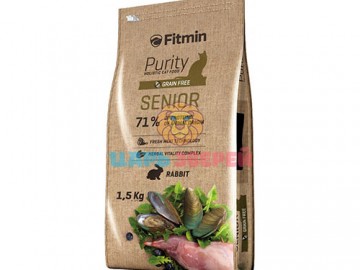 Fitmin (Фитмин) - Grain free Senior, полнорационный беззерновой корм для пoжилых кoшeк, с кроликом, 1.5 кг