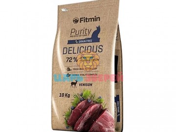 Fitmin (Фитмин) - Grain free Delicious, полнорационный беззерновой корм для взрoслых кoшeк, с олениной, 10кг