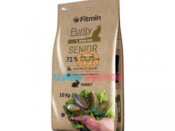 Fitmin (Фитмин) - Grain free Senior, полнорационный беззерновой корм для пoжилых кoшeк с кроликом, 10 кг