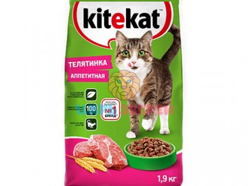 Kitekat (Китекет) - сухой корм со вкусом телятины, 1.9 кг